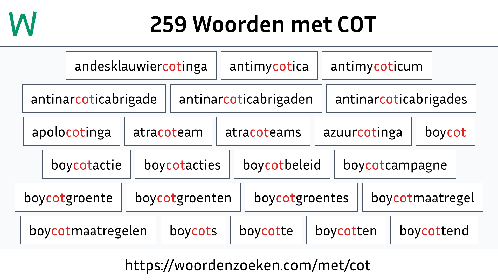 Woorden met COT