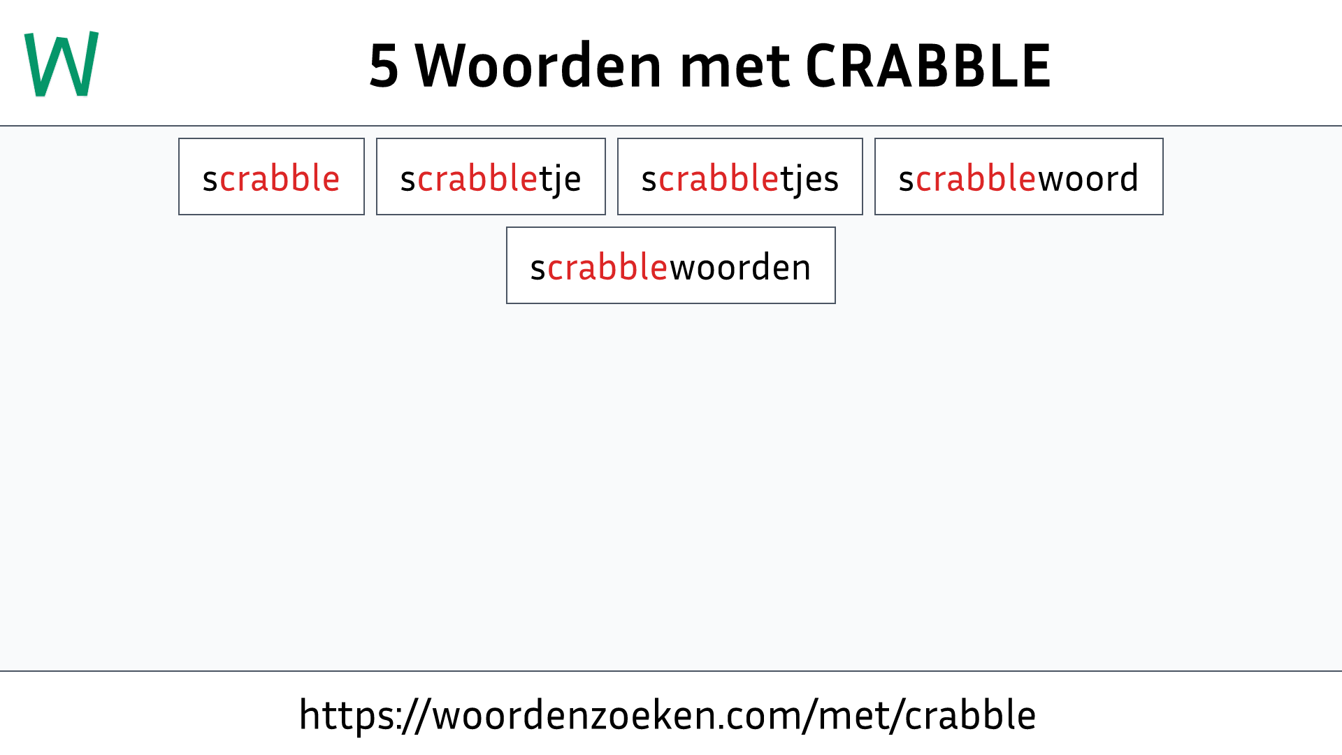 Woorden met CRABBLE