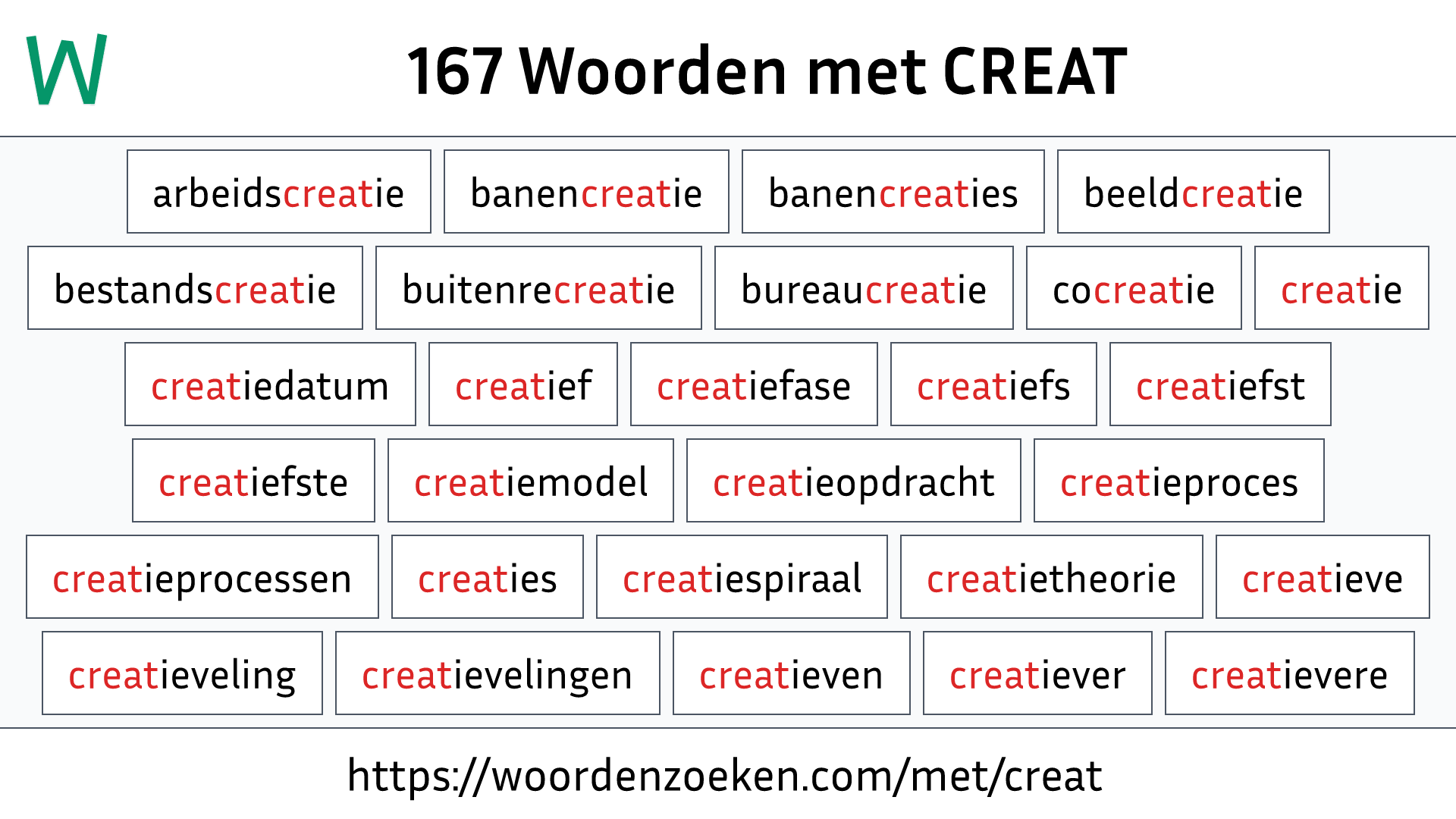 Woorden met CREAT