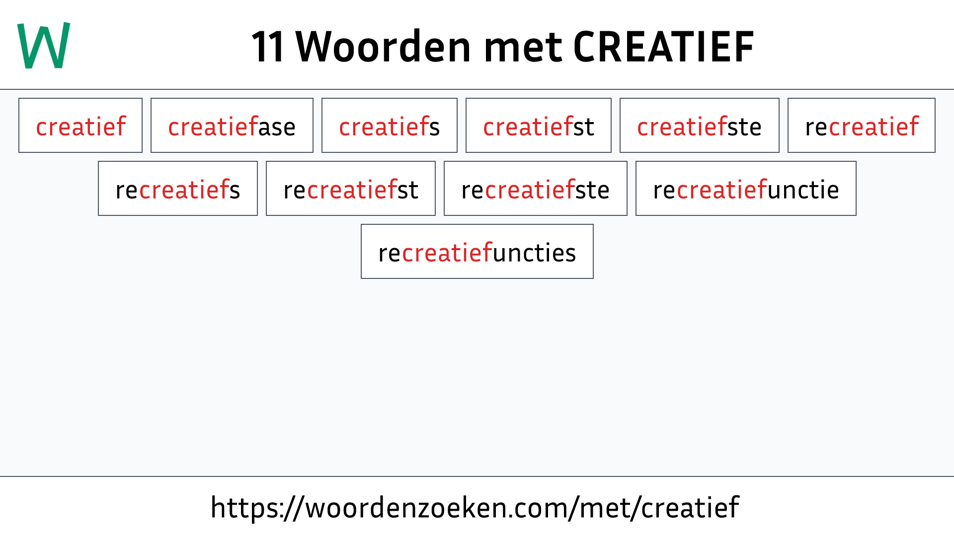 Woorden met CREATIEF