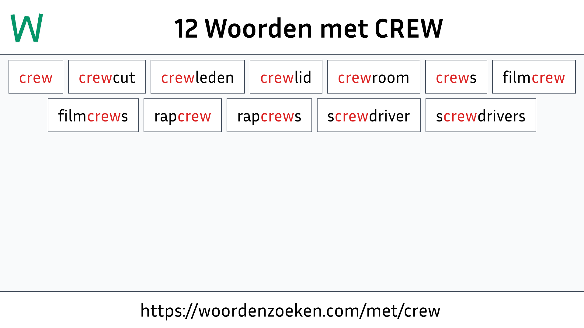 Woorden met CREW