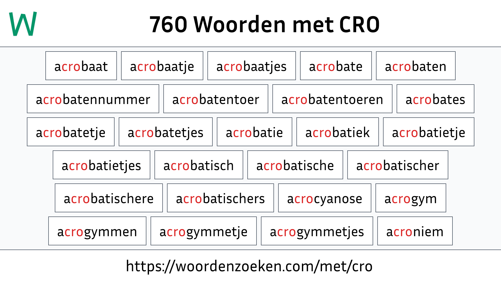 Woorden met CRO