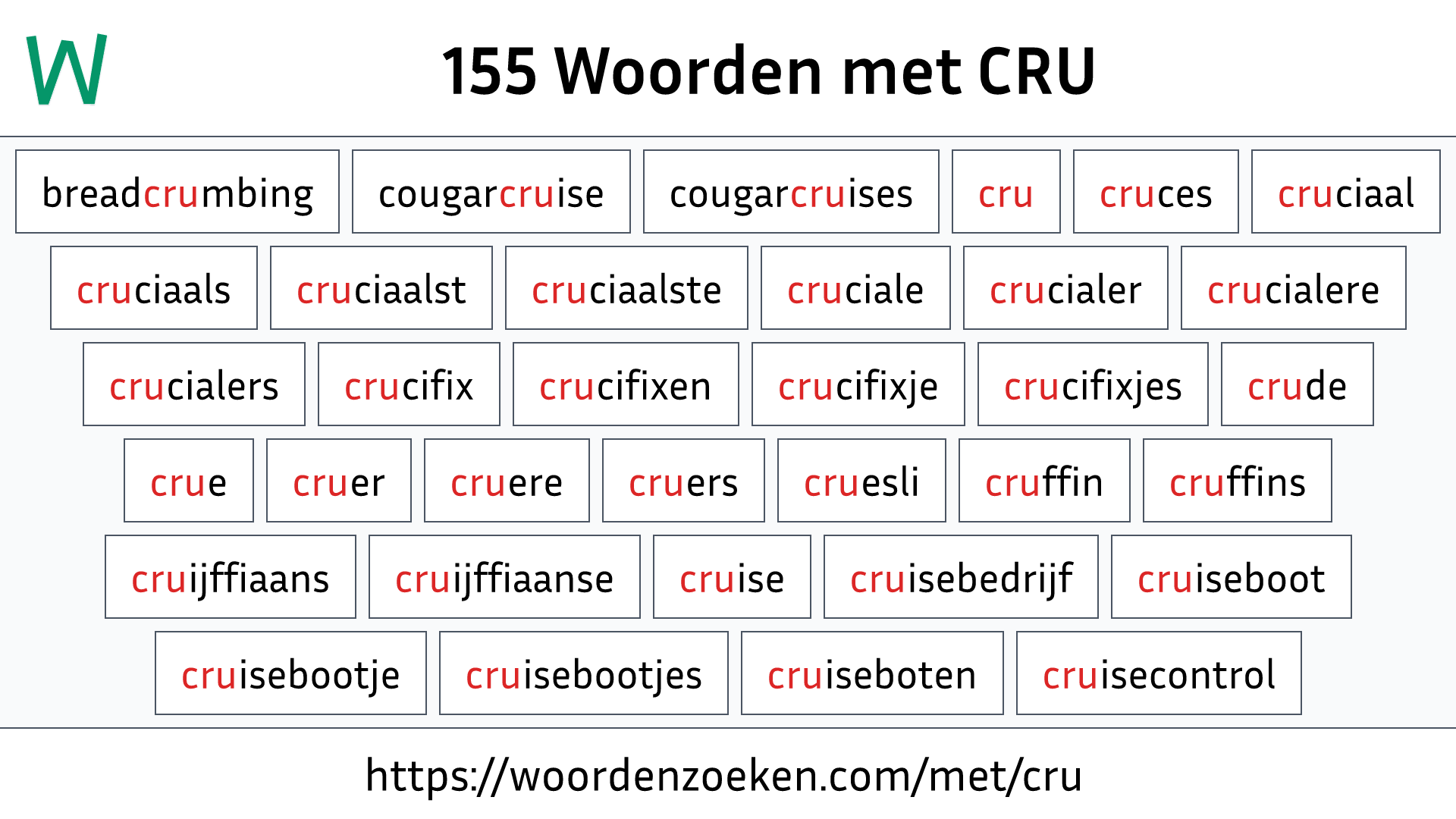 Woorden met CRU