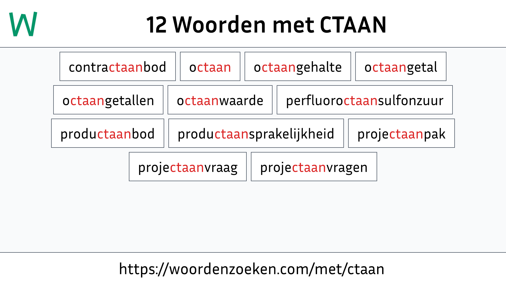 Woorden met CTAAN