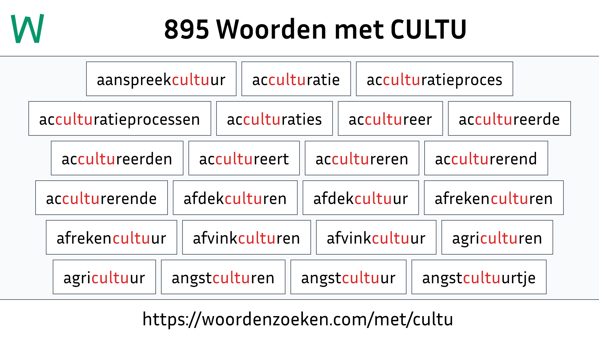 Woorden met CULTU