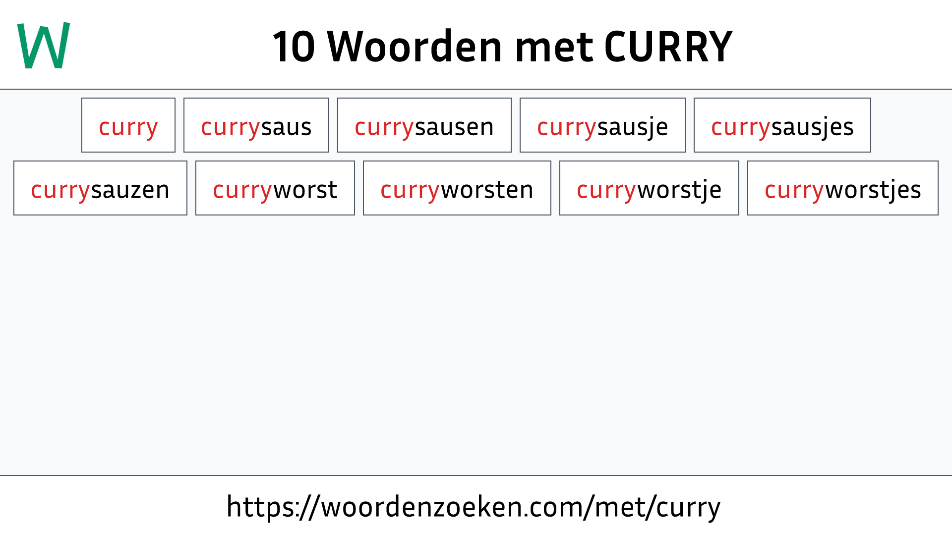 Woorden met CURRY