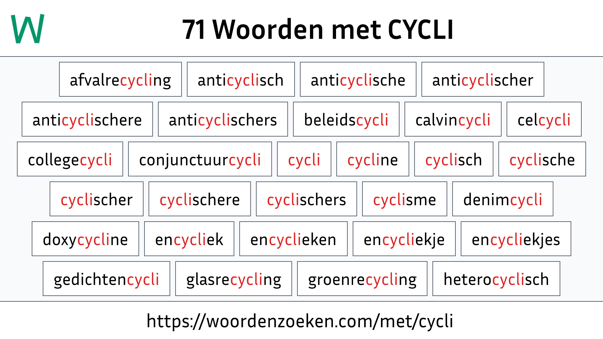 Woorden met CYCLI