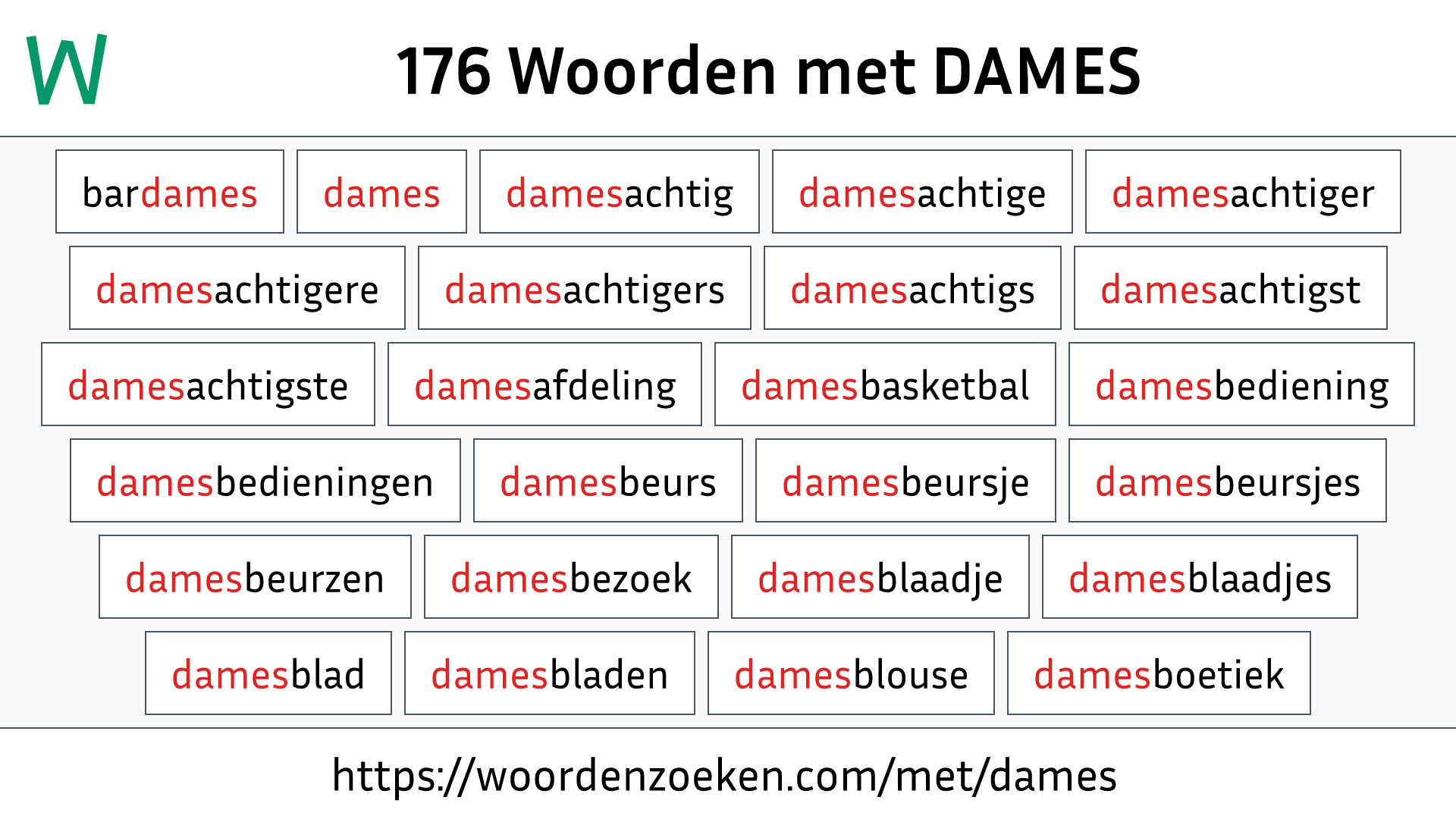 Woorden met DAMES