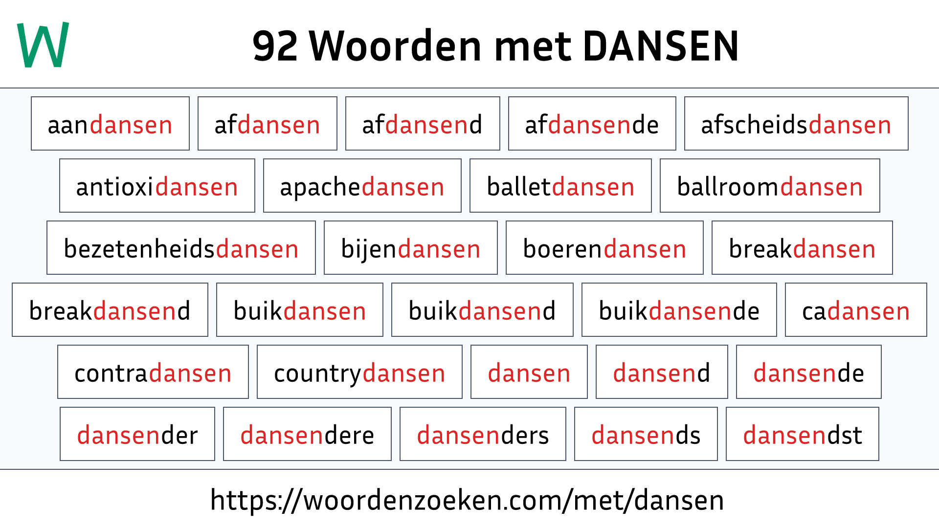 Woorden met DANSEN
