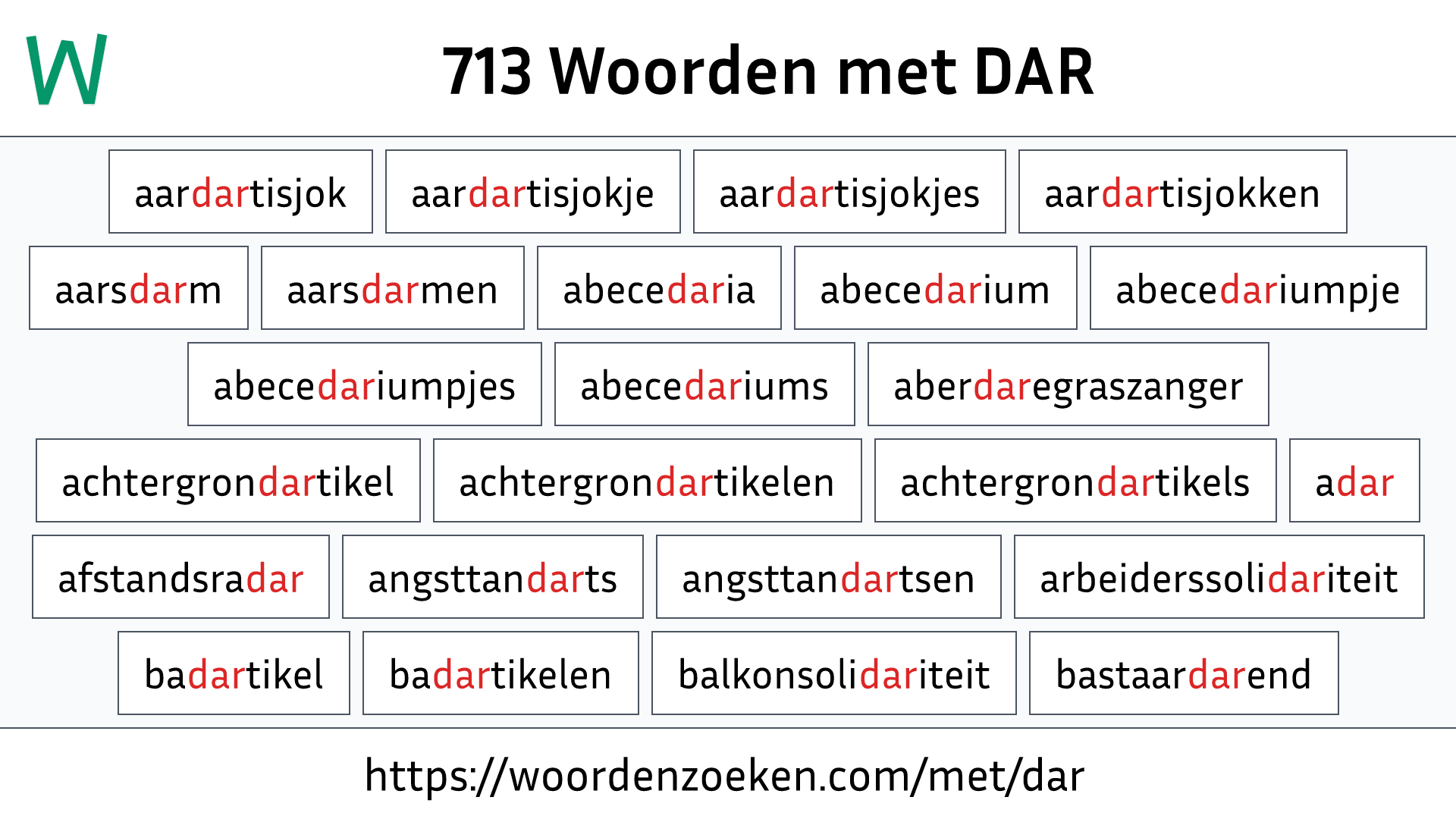 Woorden met DAR