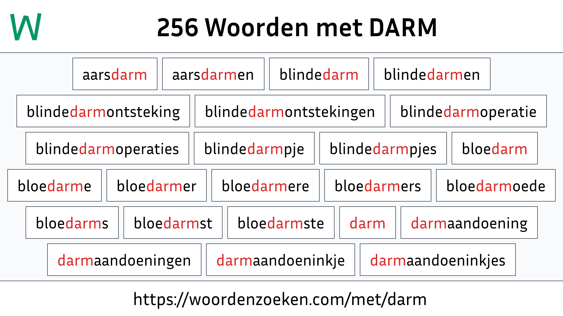 Woorden met DARM