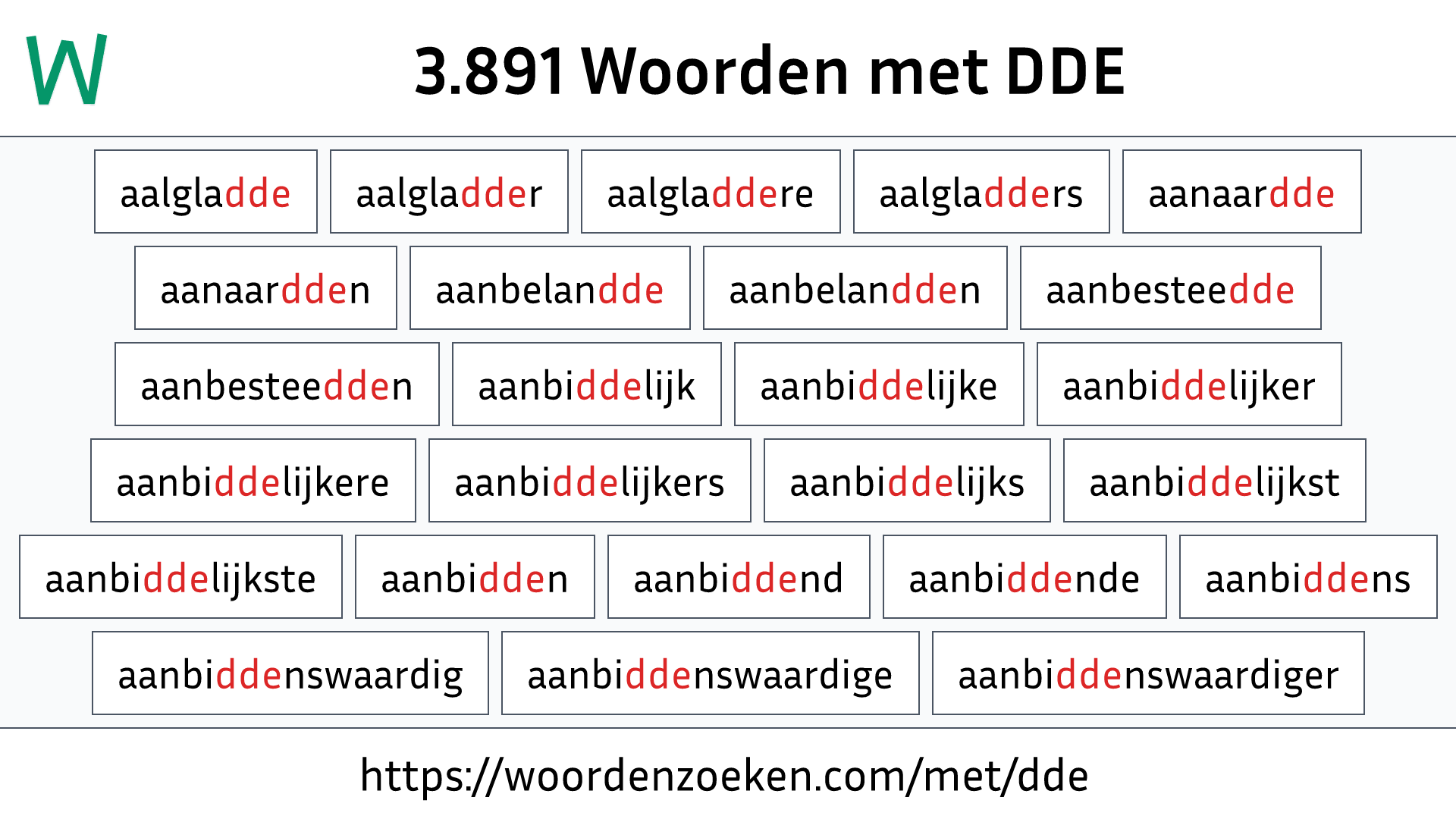 Woorden met DDE