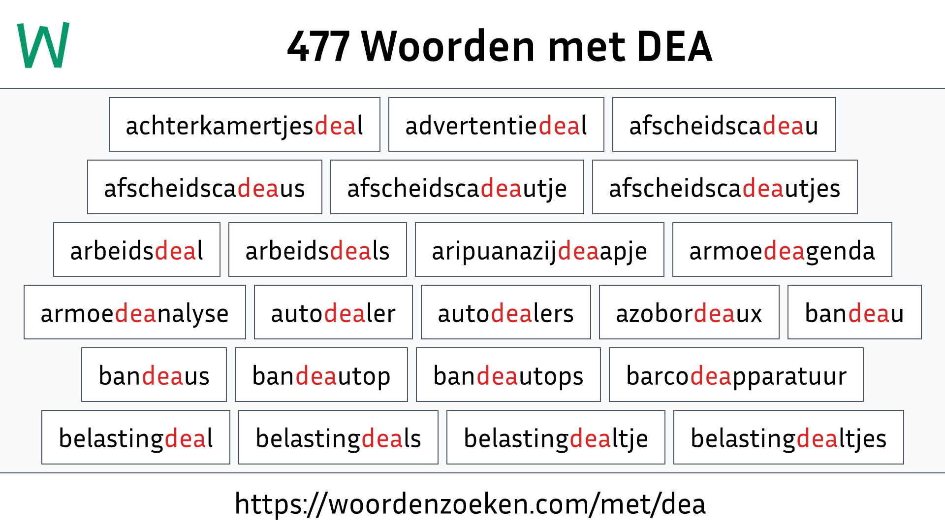 Woorden met DEA