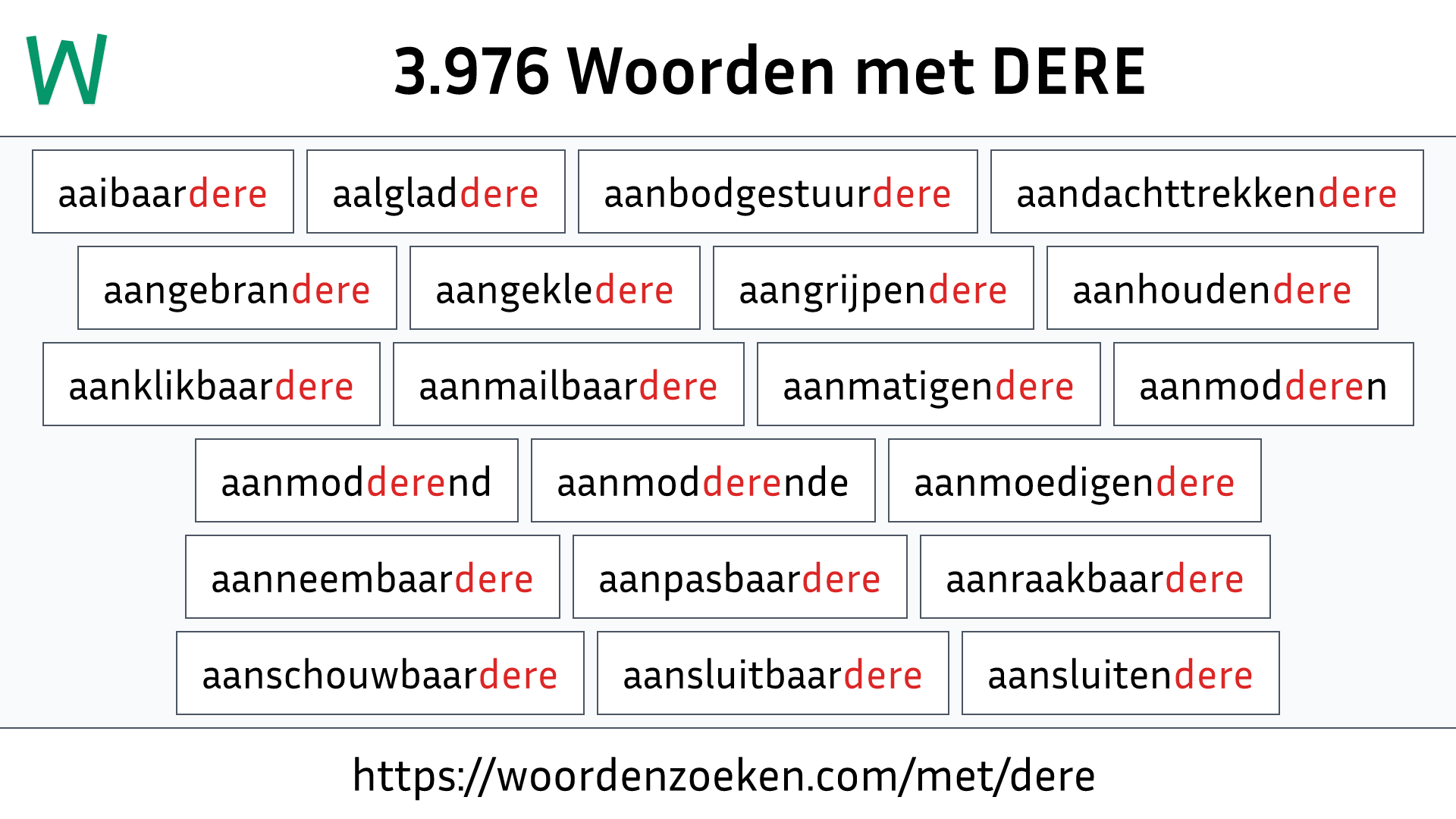 Woorden met DERE