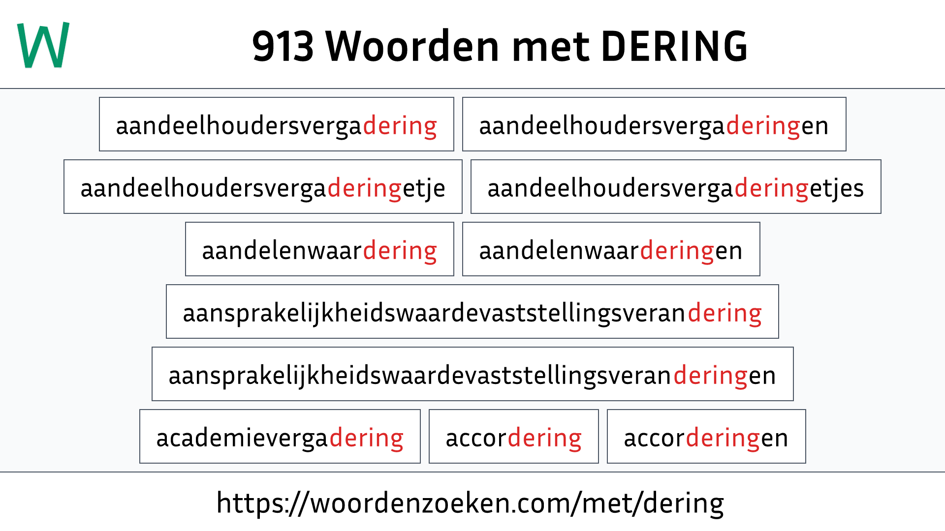 Woorden met DERING