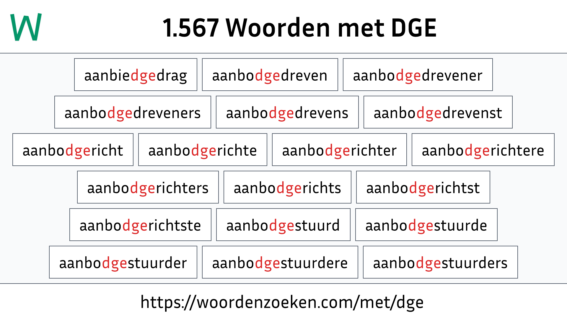 Woorden met DGE