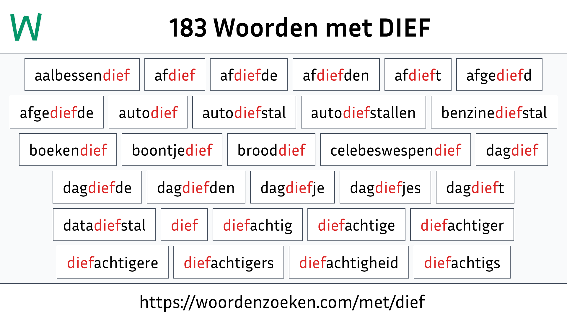 Woorden met DIEF