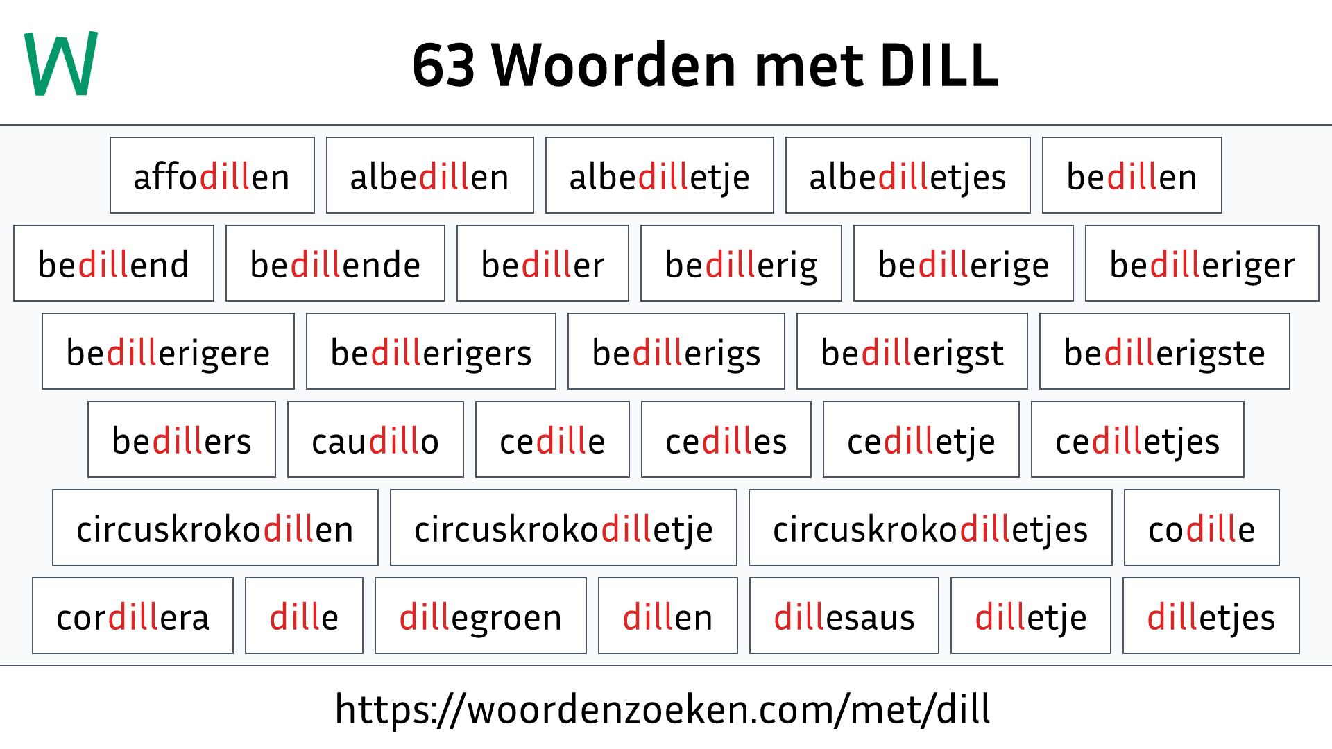 Woorden met DILL