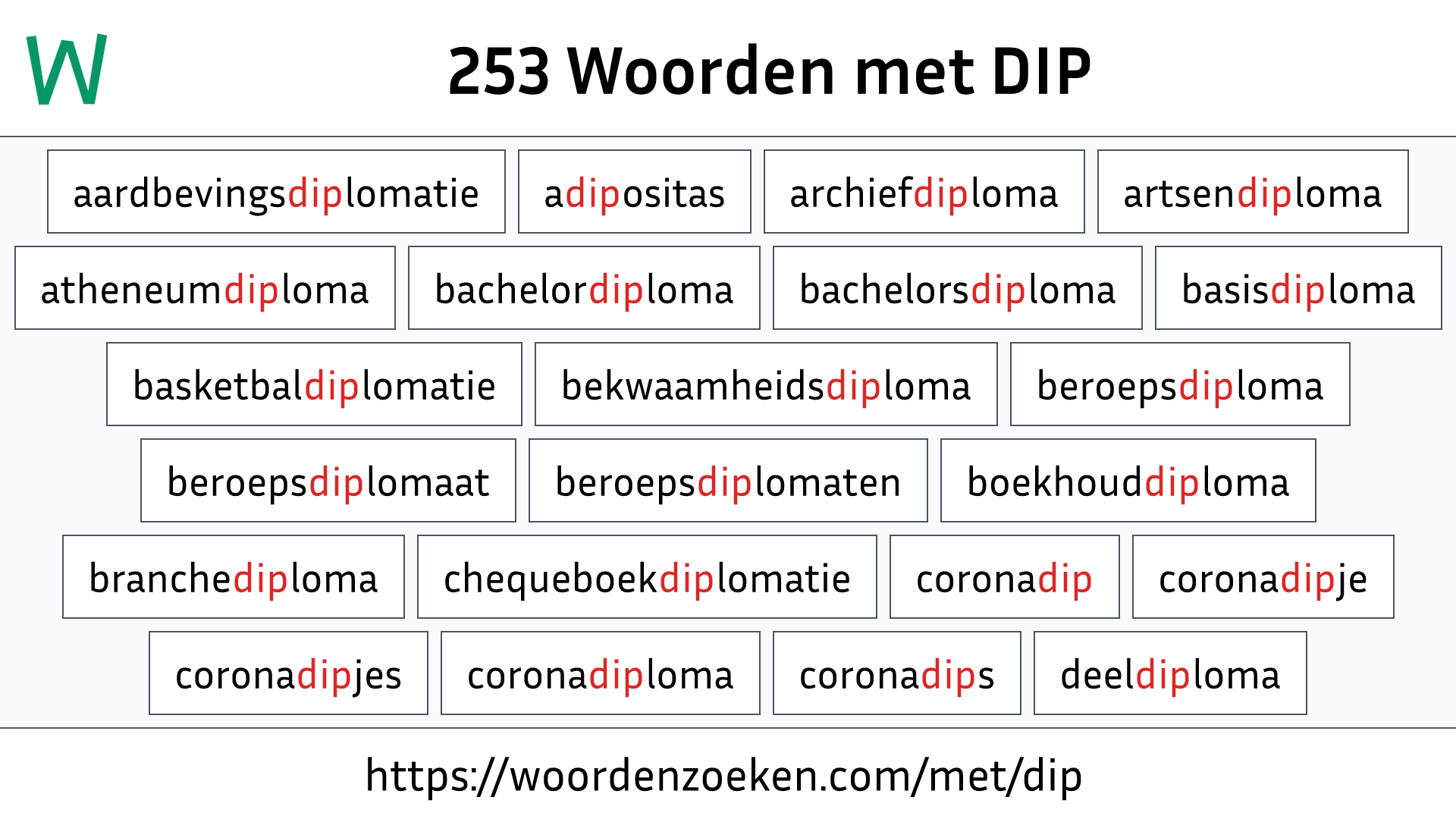 Woorden met DIP