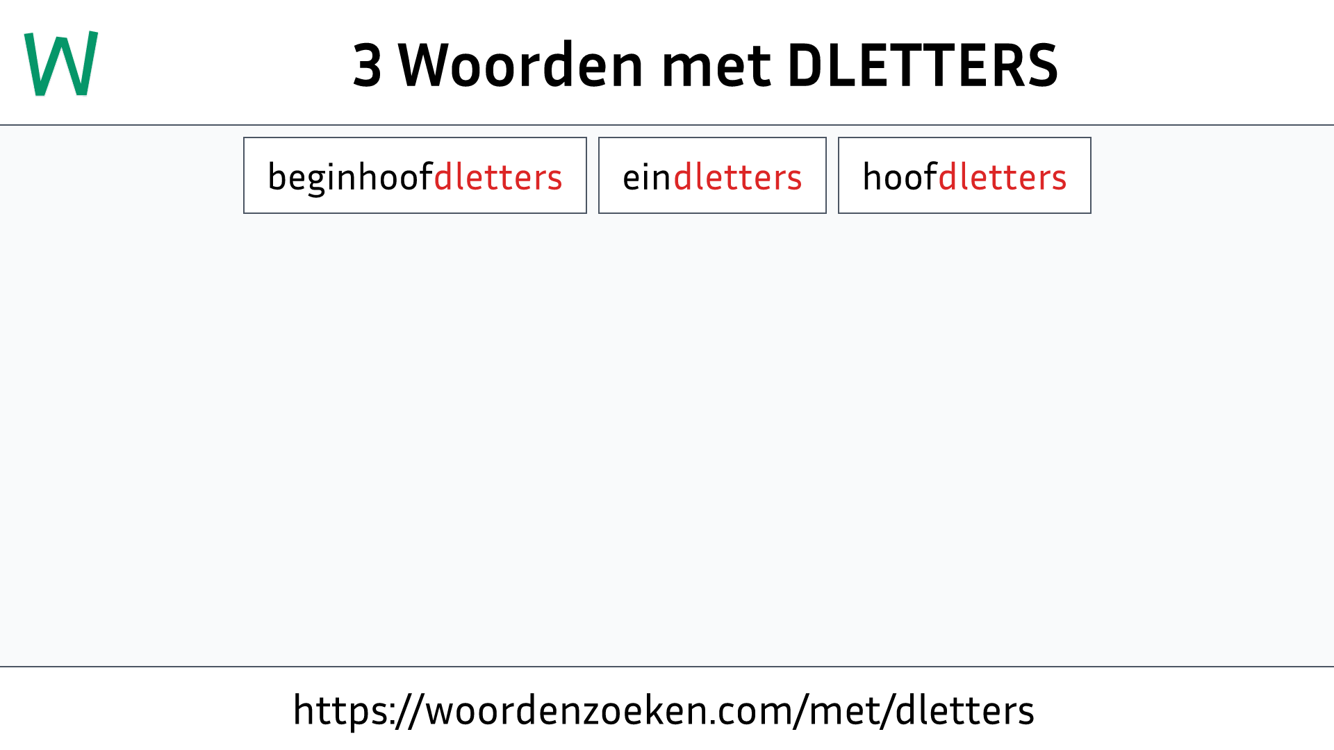 Woorden met DLETTERS