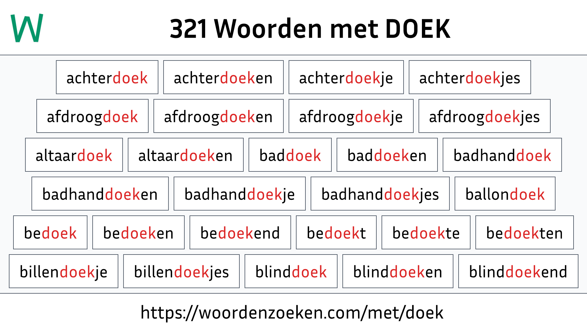 Woorden met DOEK