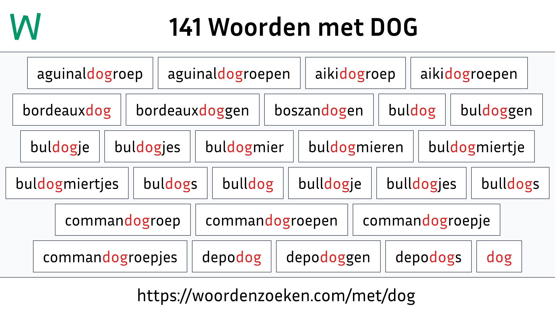 Woorden met DOG