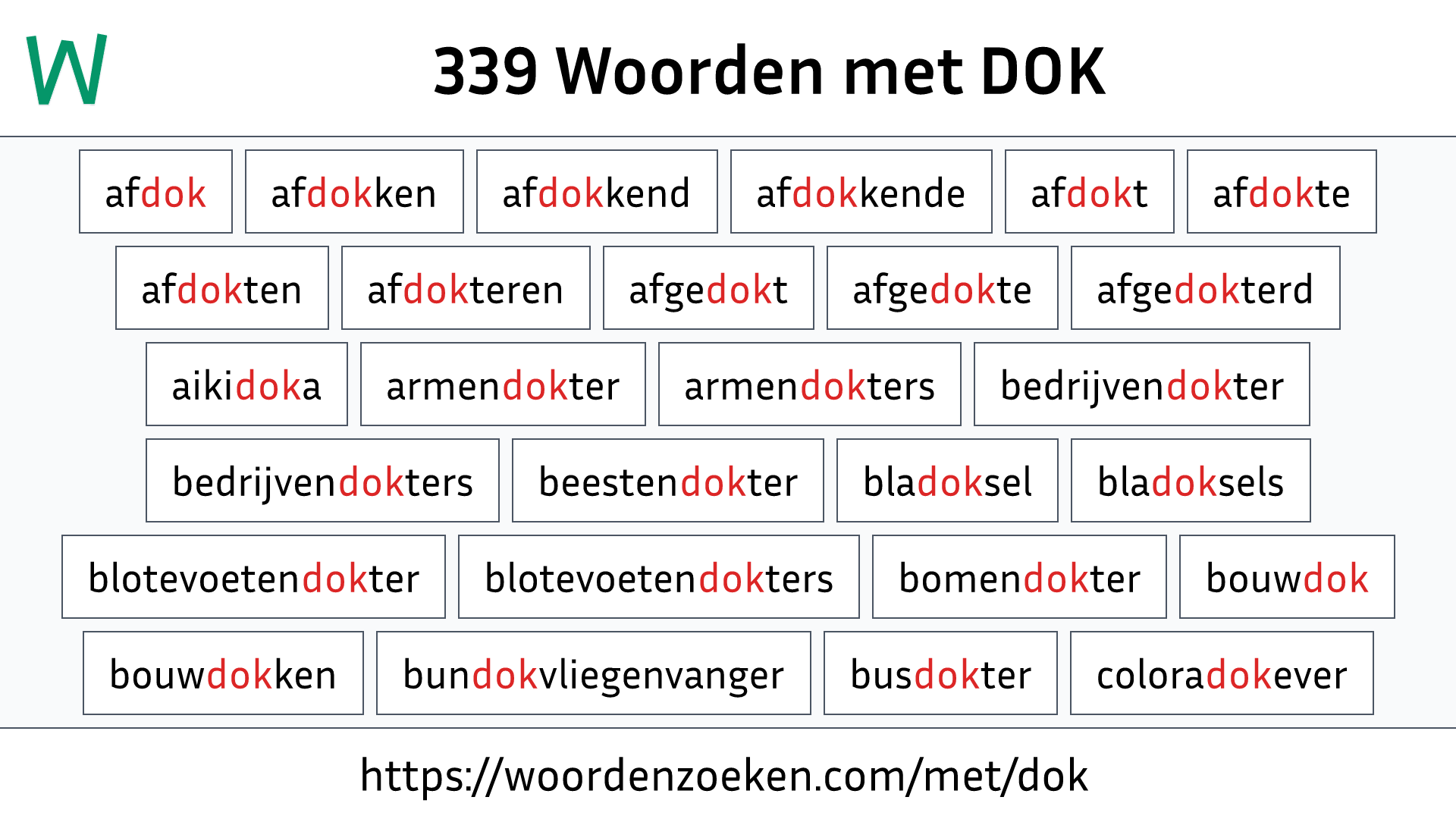 Woorden met DOK