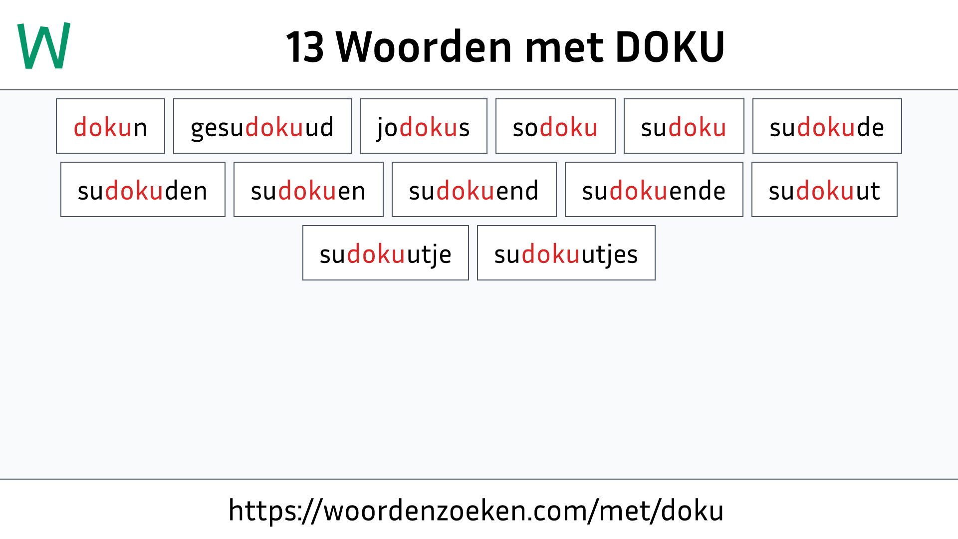 Woorden met DOKU