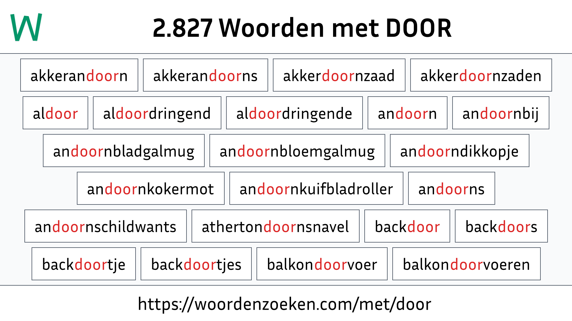 Woorden met DOOR