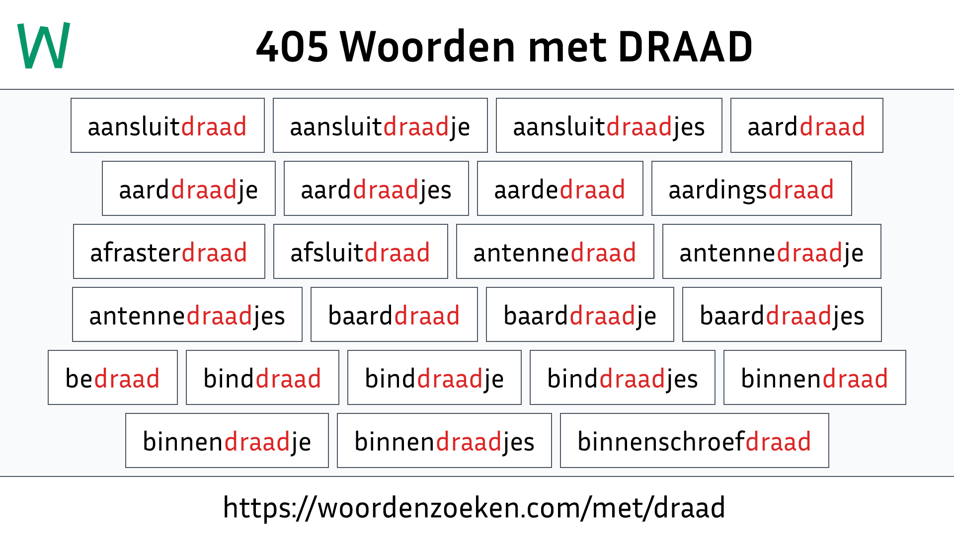 Woorden met DRAAD