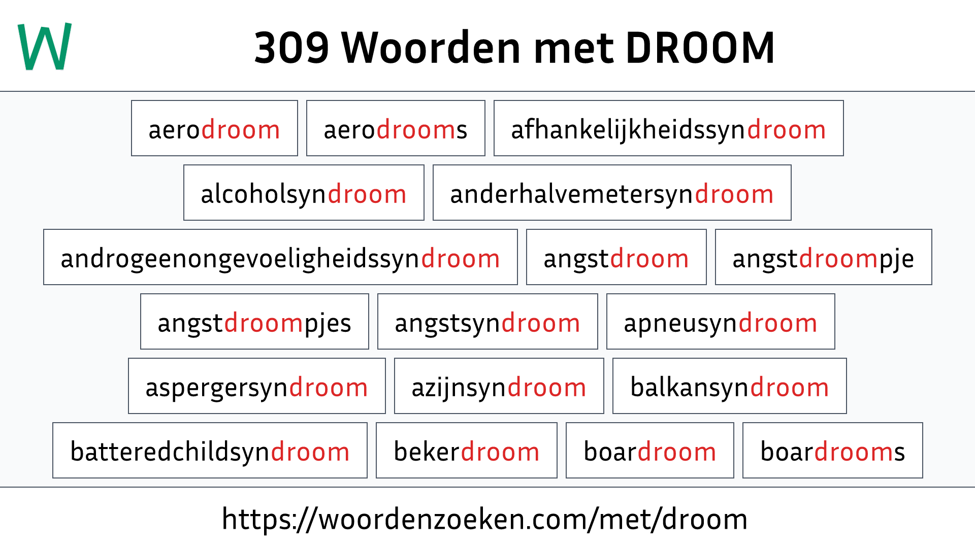 Woorden met DROOM