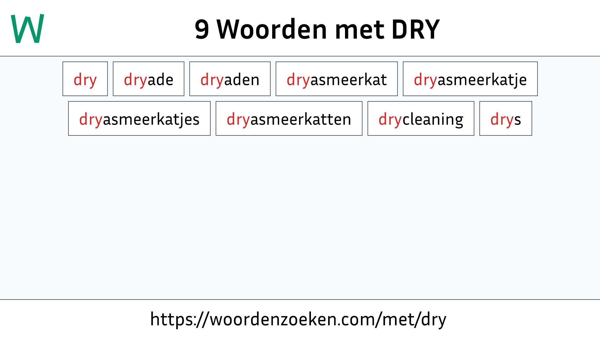 Woorden met DRY