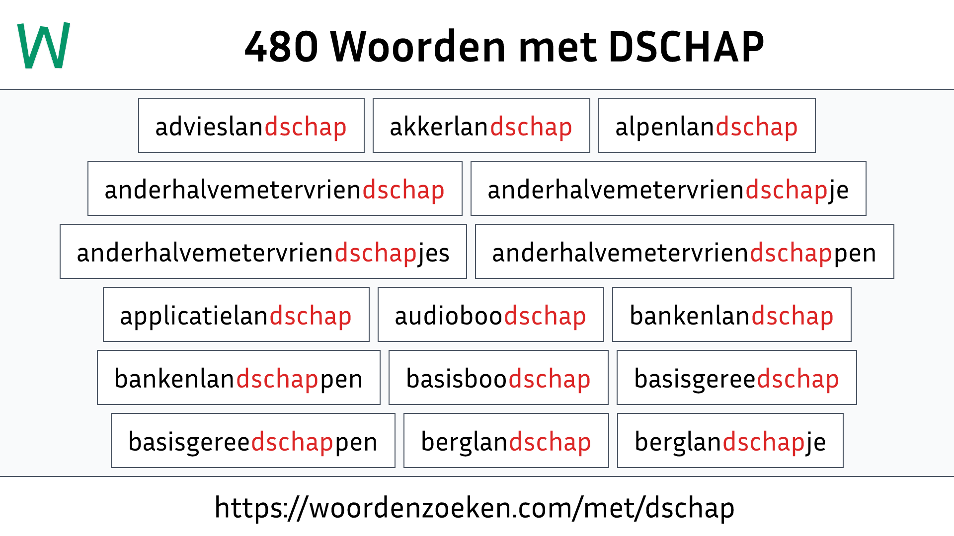 Woorden met DSCHAP