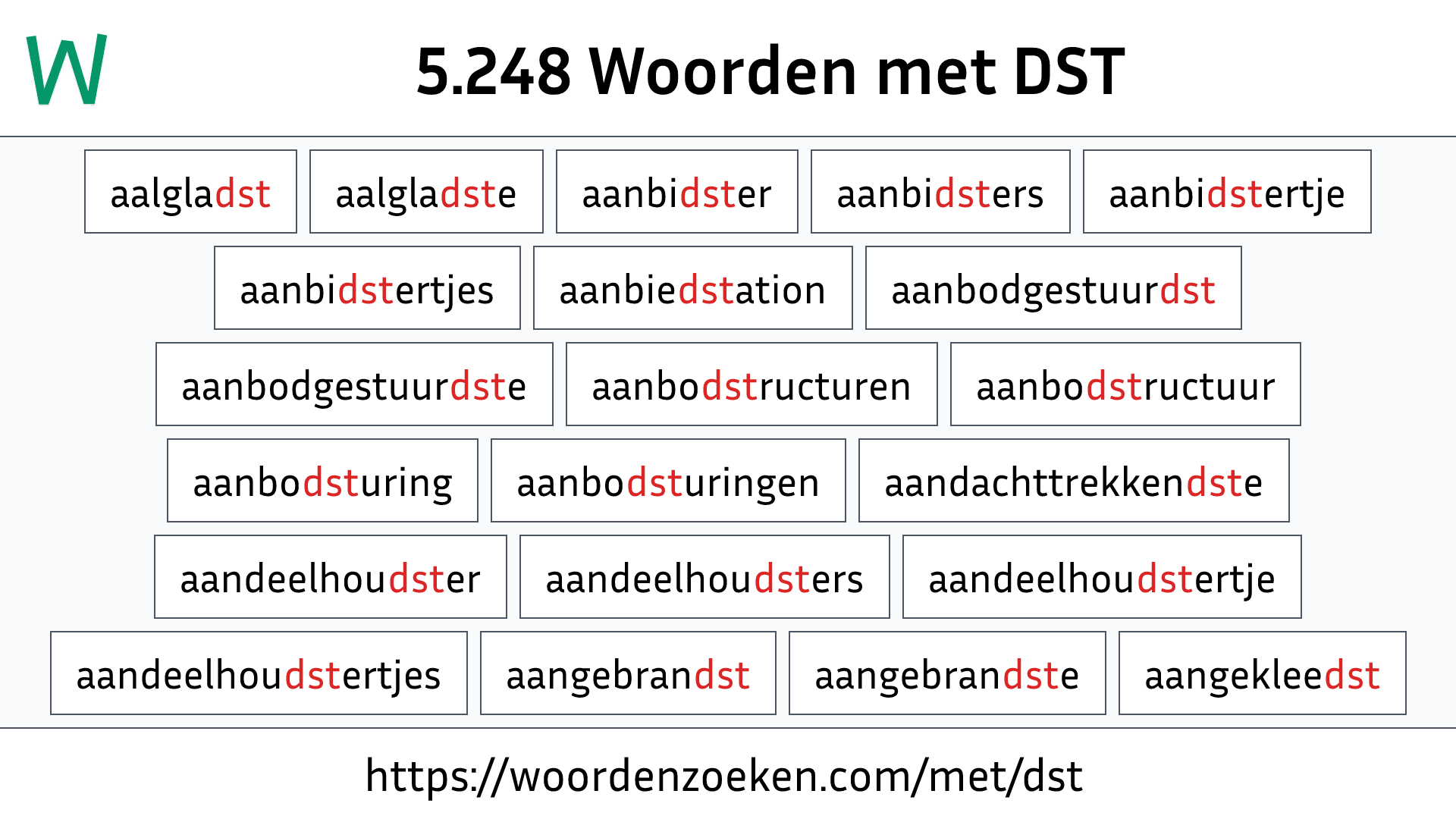 Woorden met DST