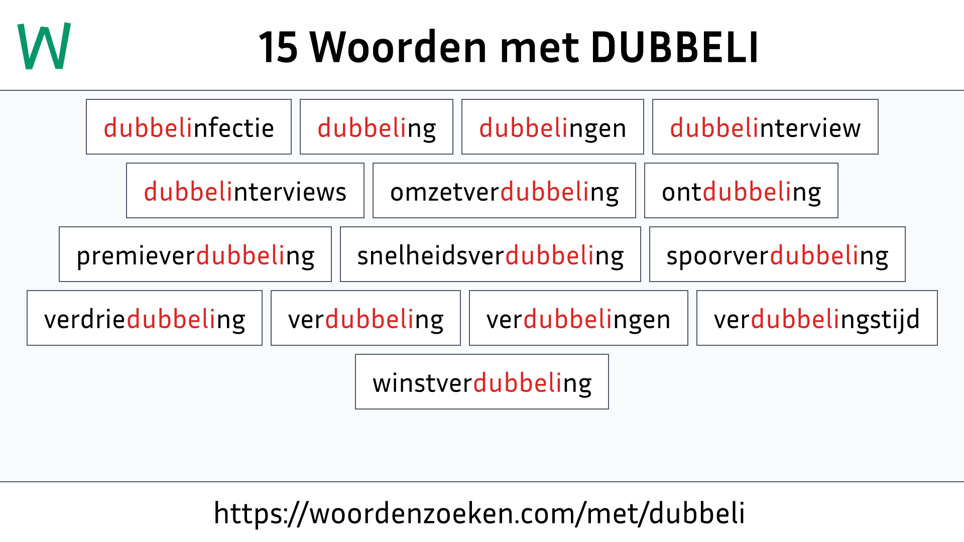 Woorden met DUBBELI