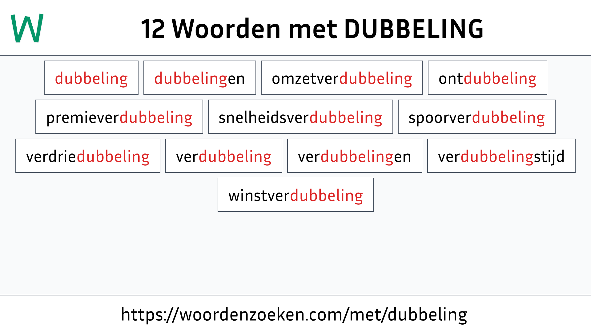 Woorden met DUBBELING