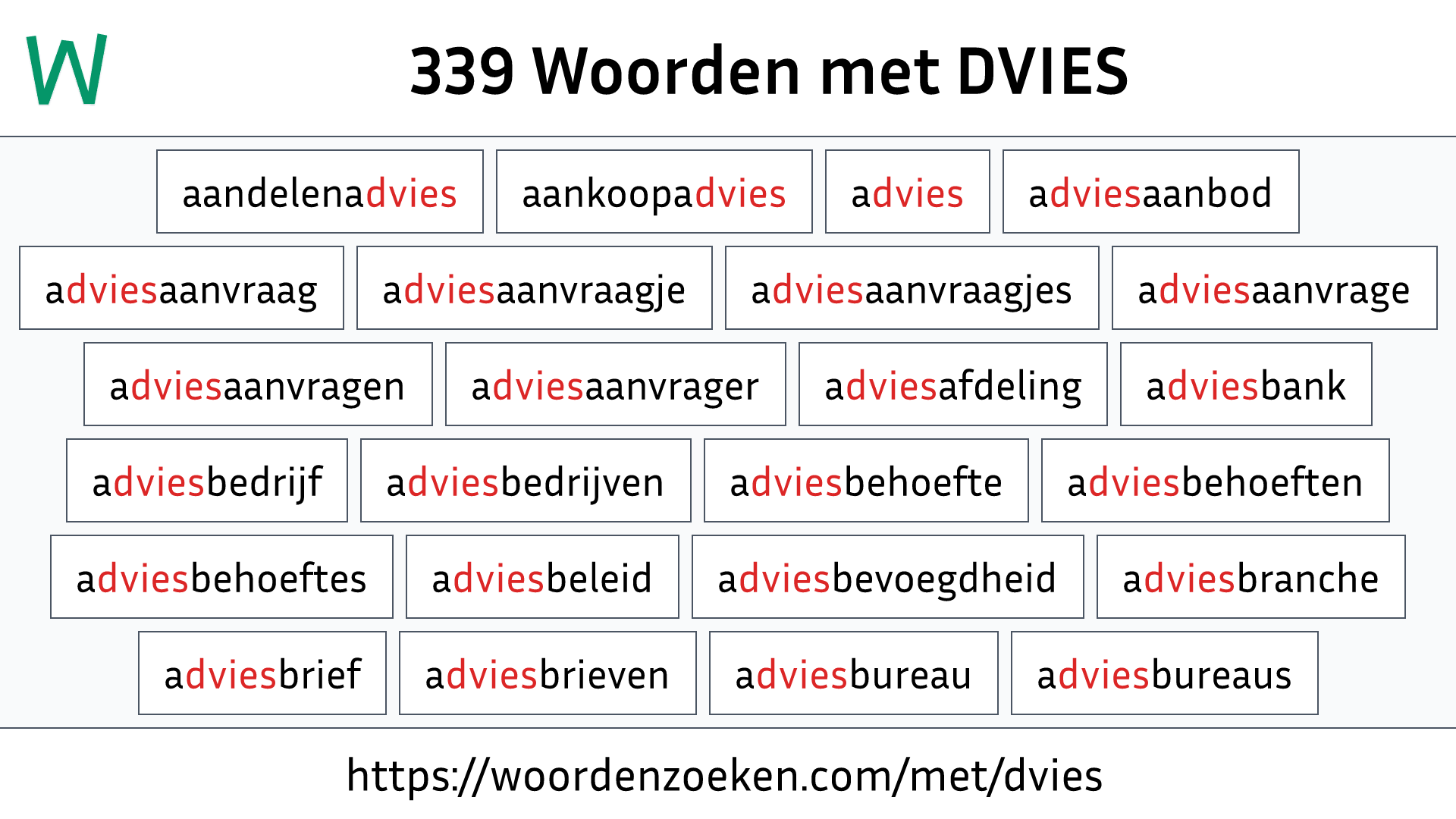 Woorden met DVIES