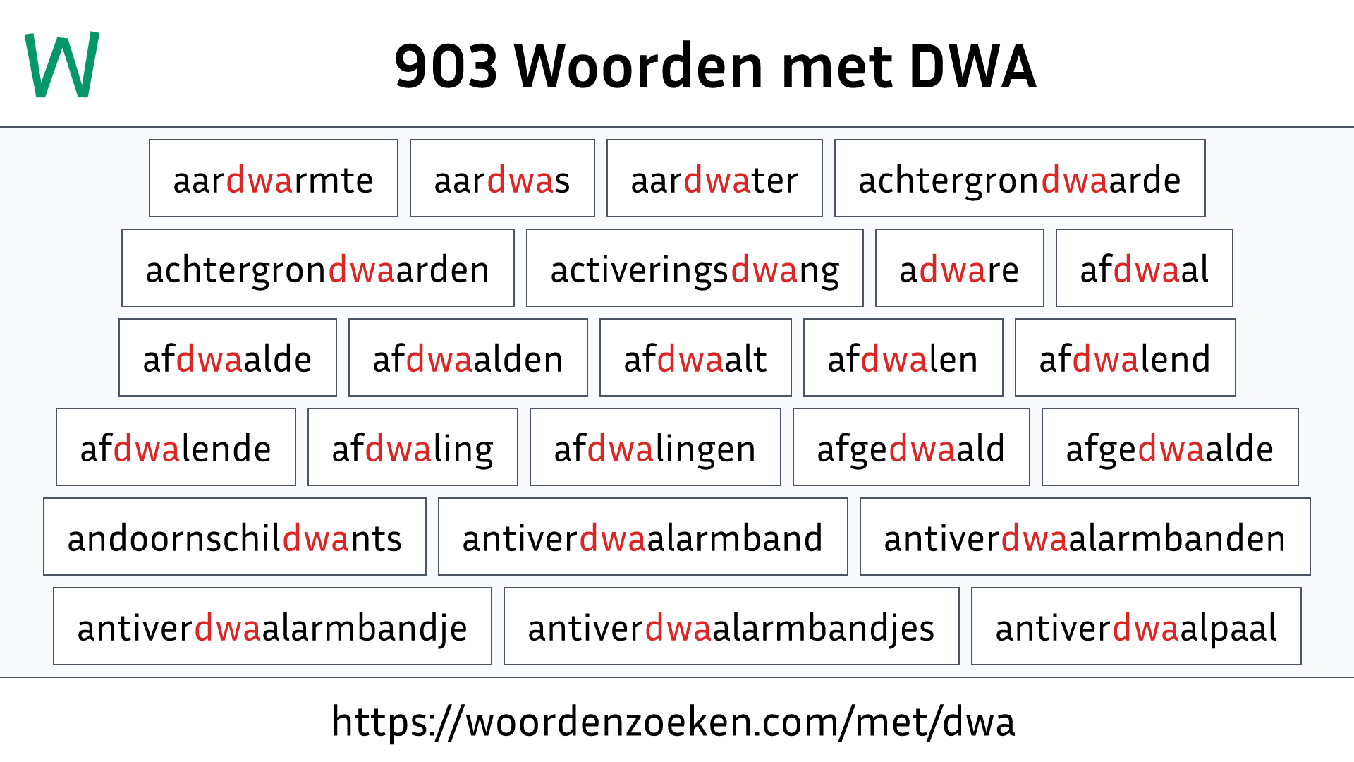 Woorden met DWA