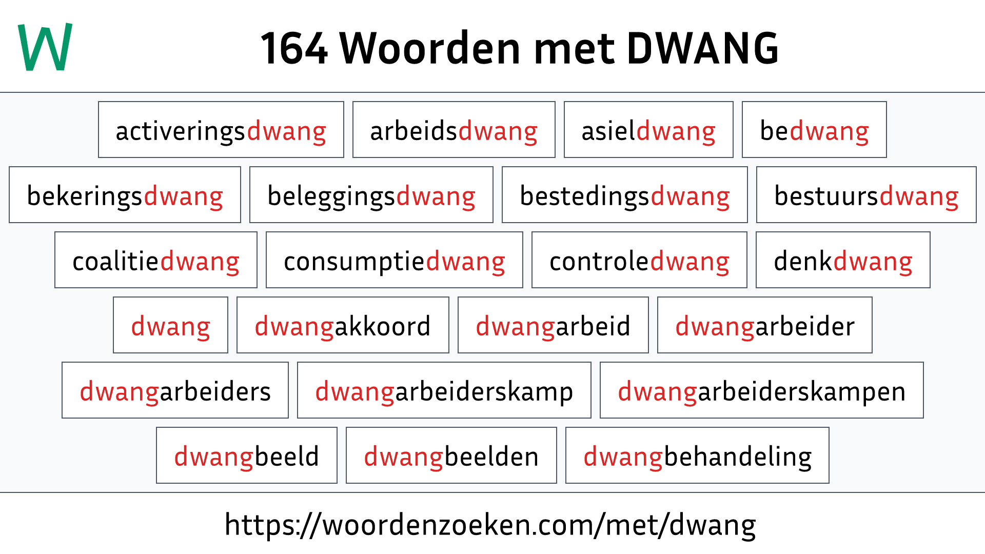 Woorden met DWANG