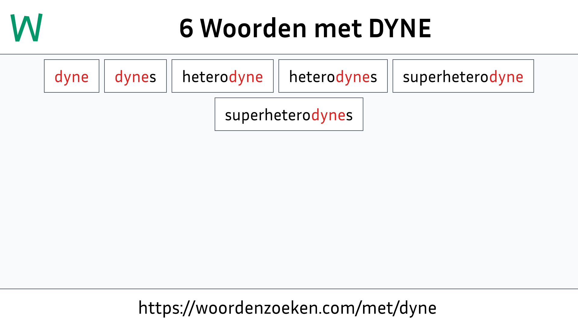 Woorden met DYNE