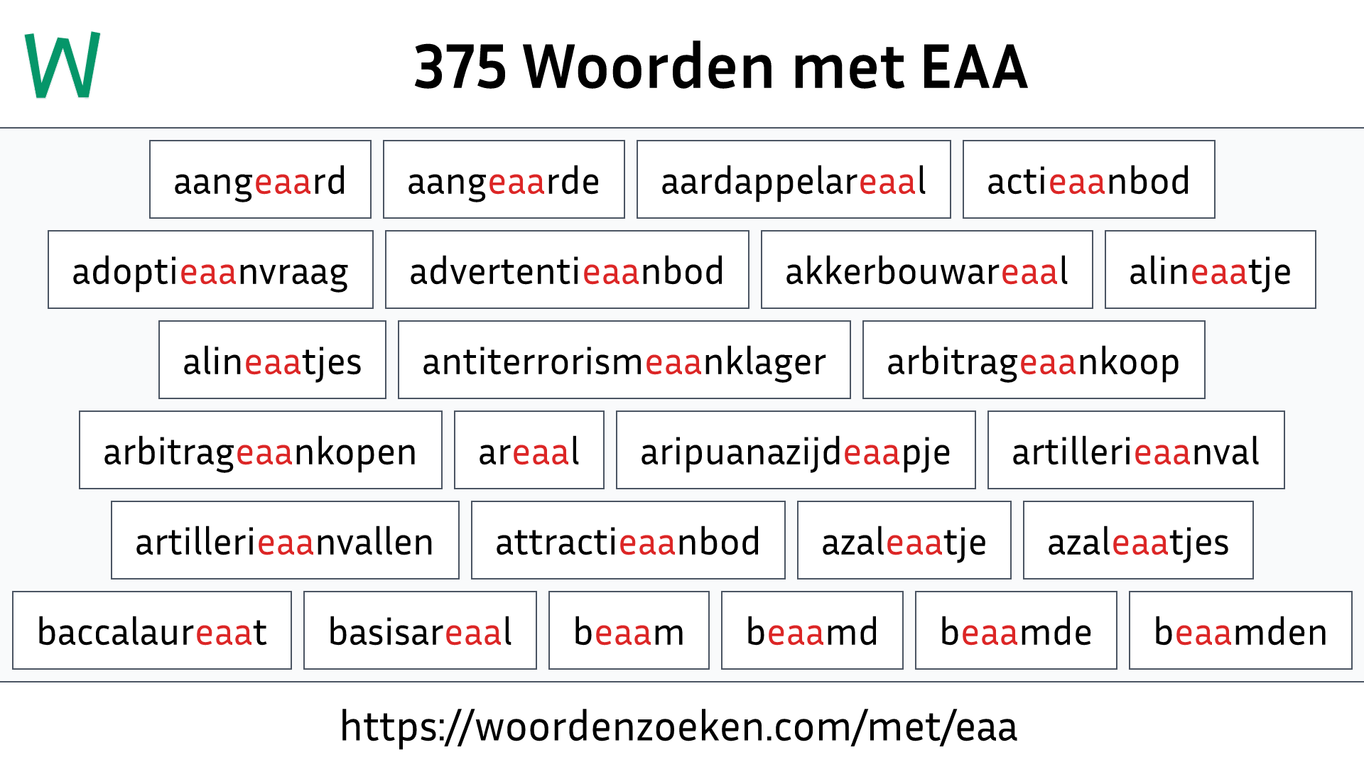 Woorden met EAA