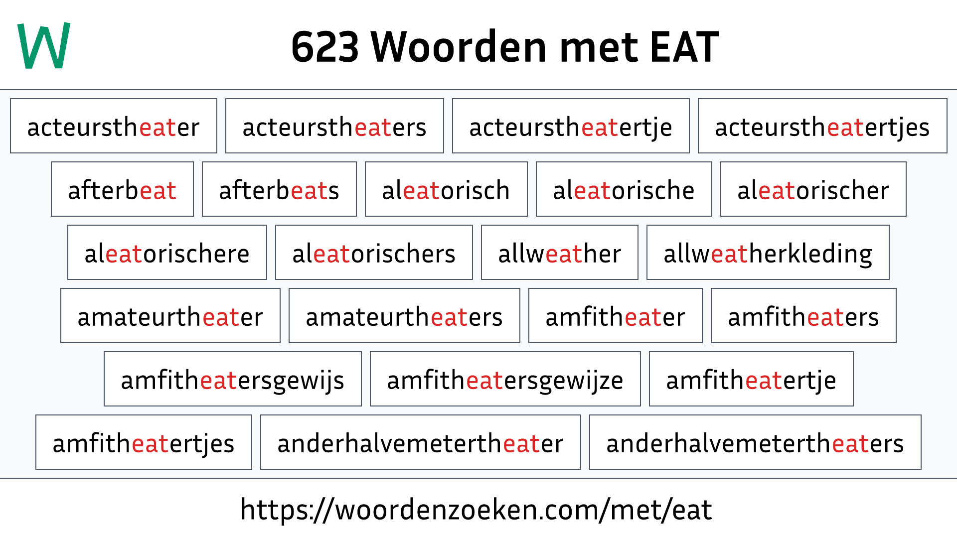 Woorden met EAT