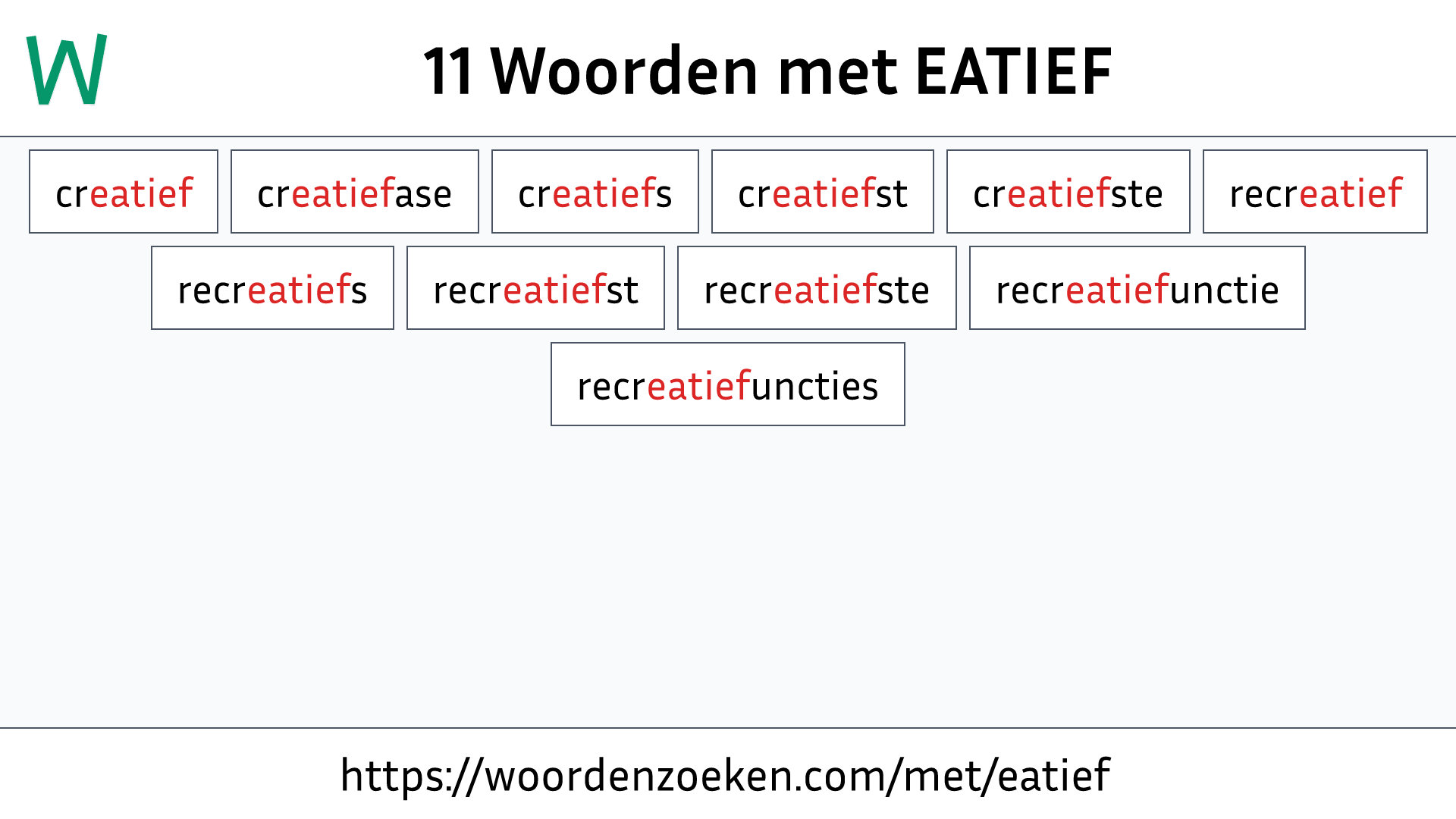 Woorden met EATIEF