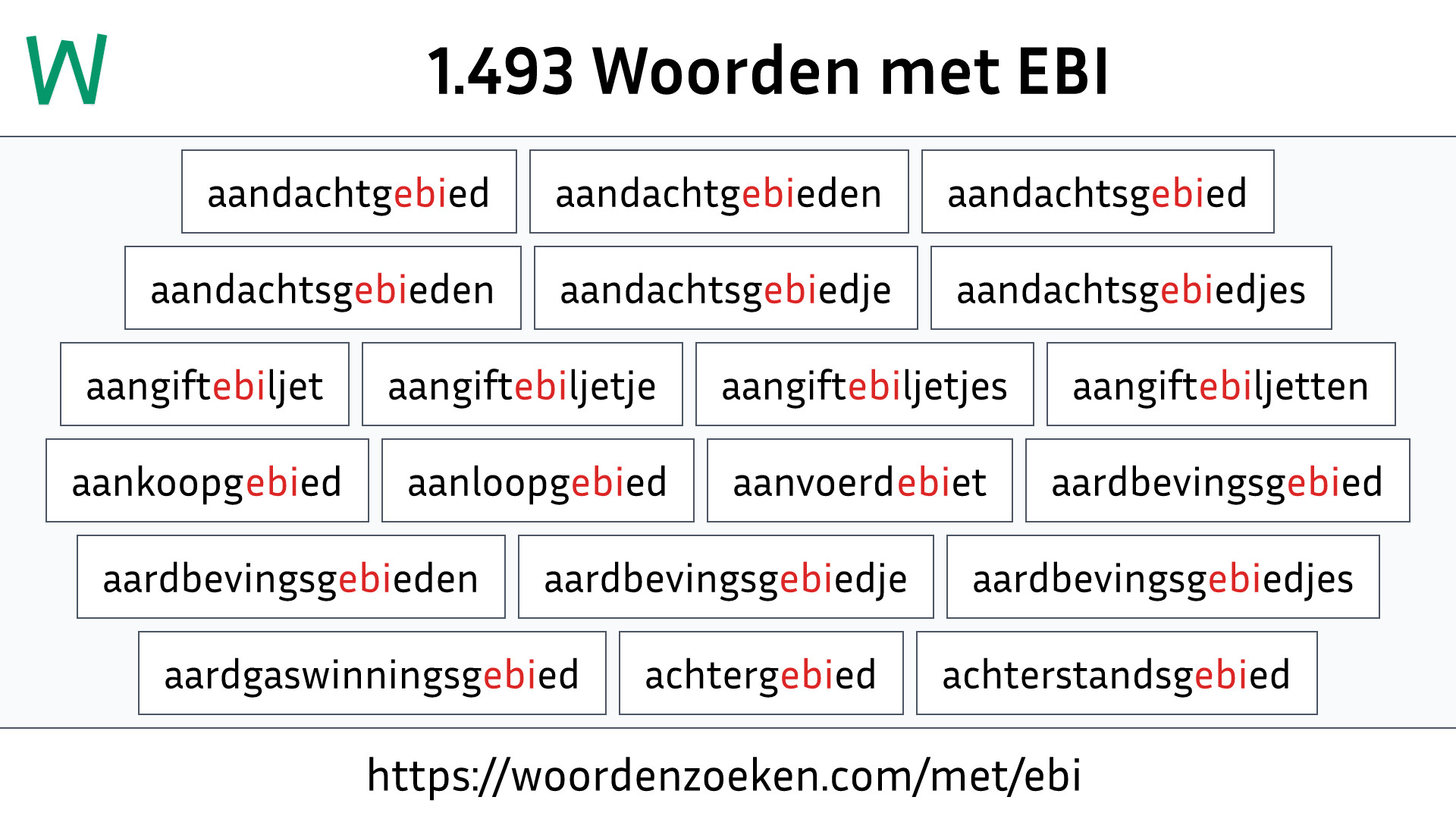 Woorden met EBI