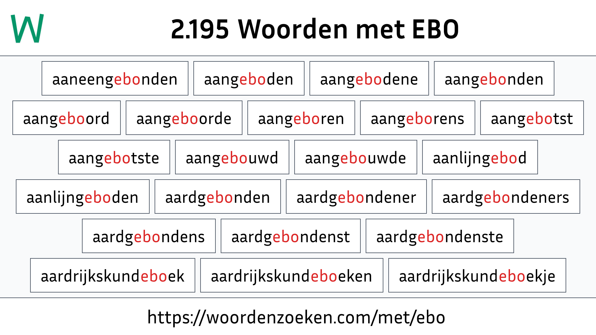 Woorden met EBO