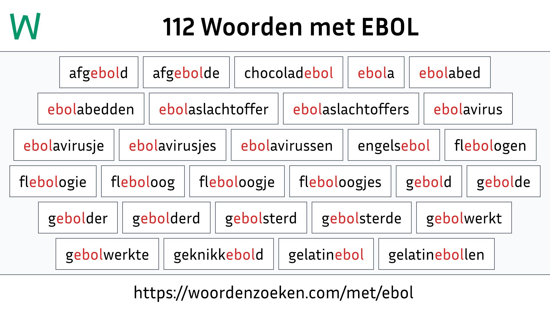 Woorden met EBOL