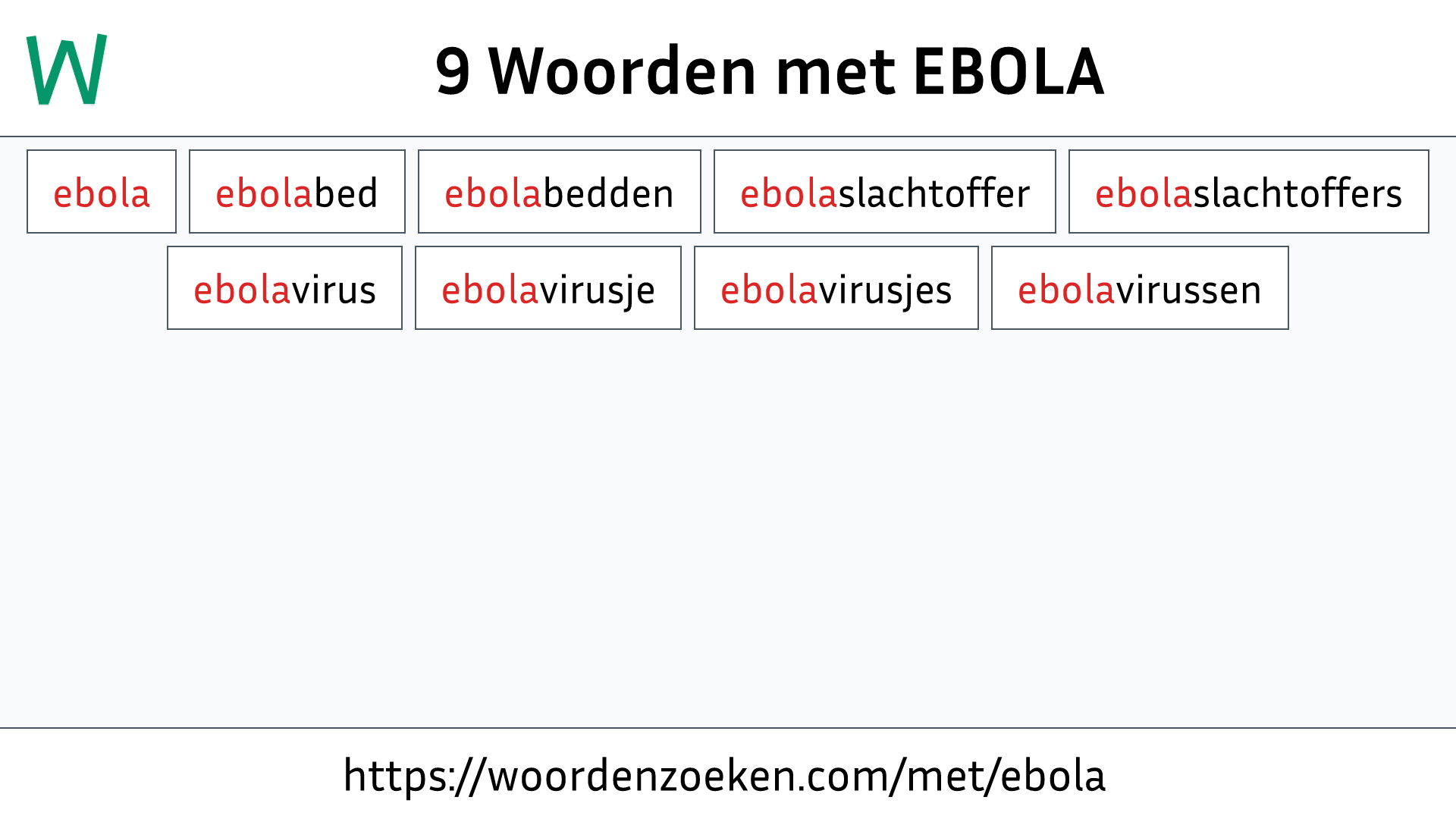 Woorden met EBOLA