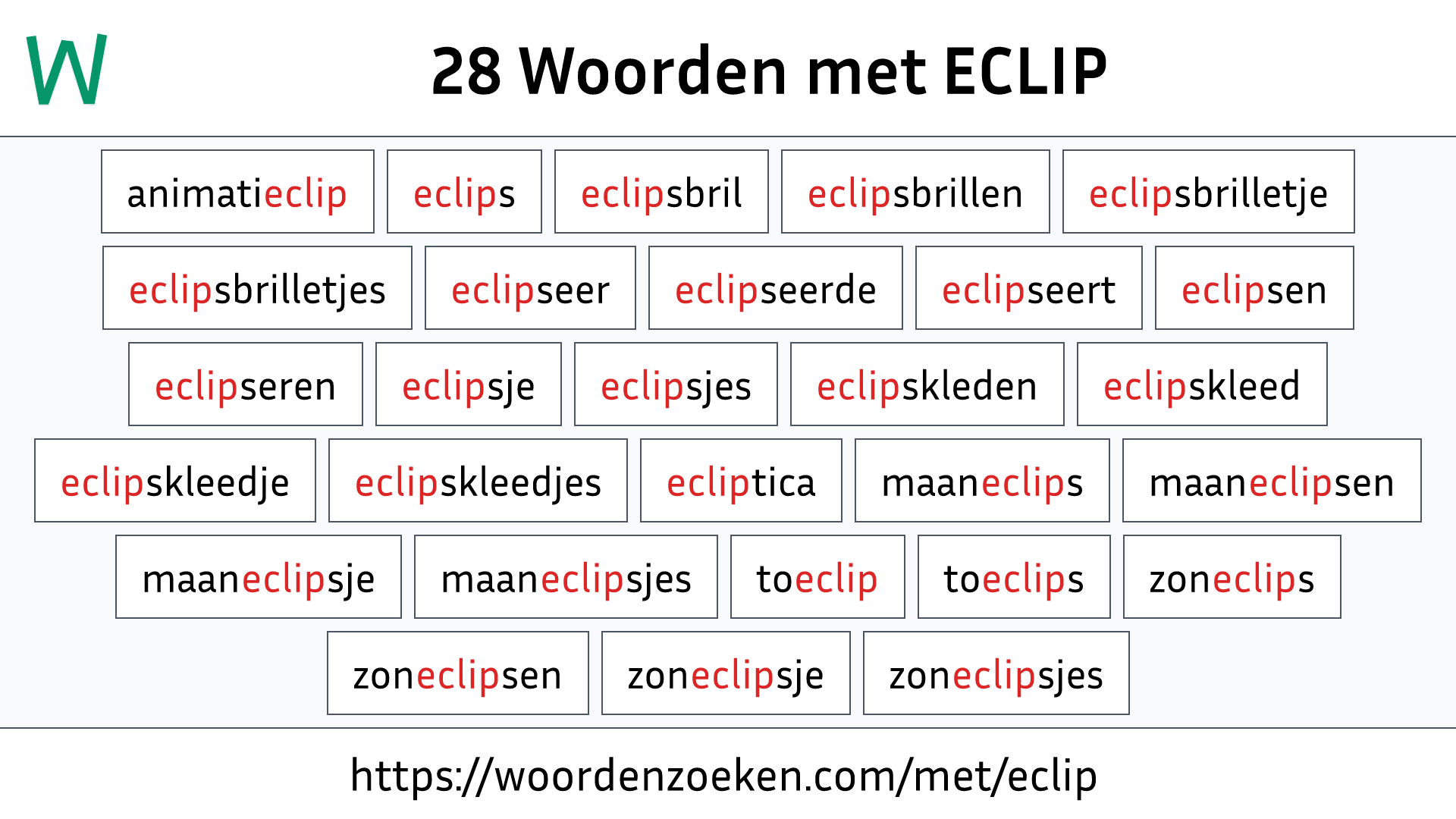 Woorden met ECLIP