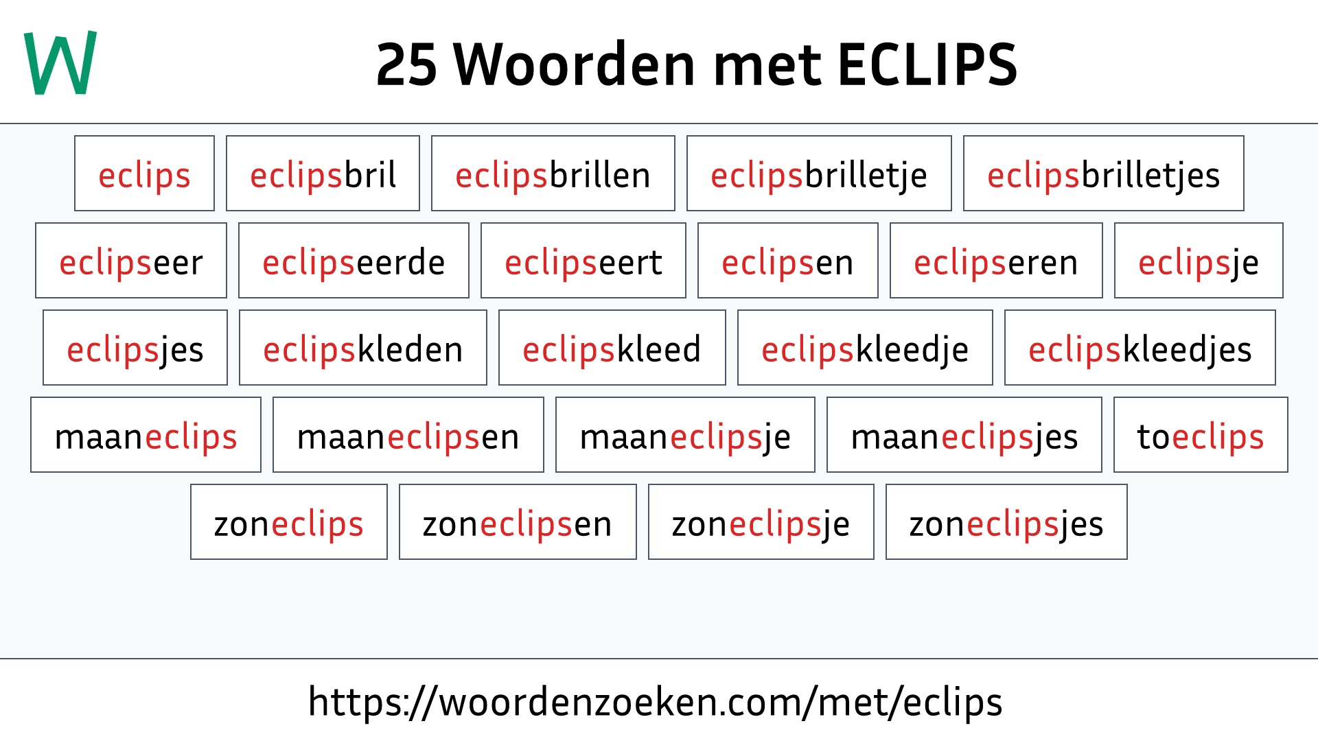 Woorden met ECLIPS