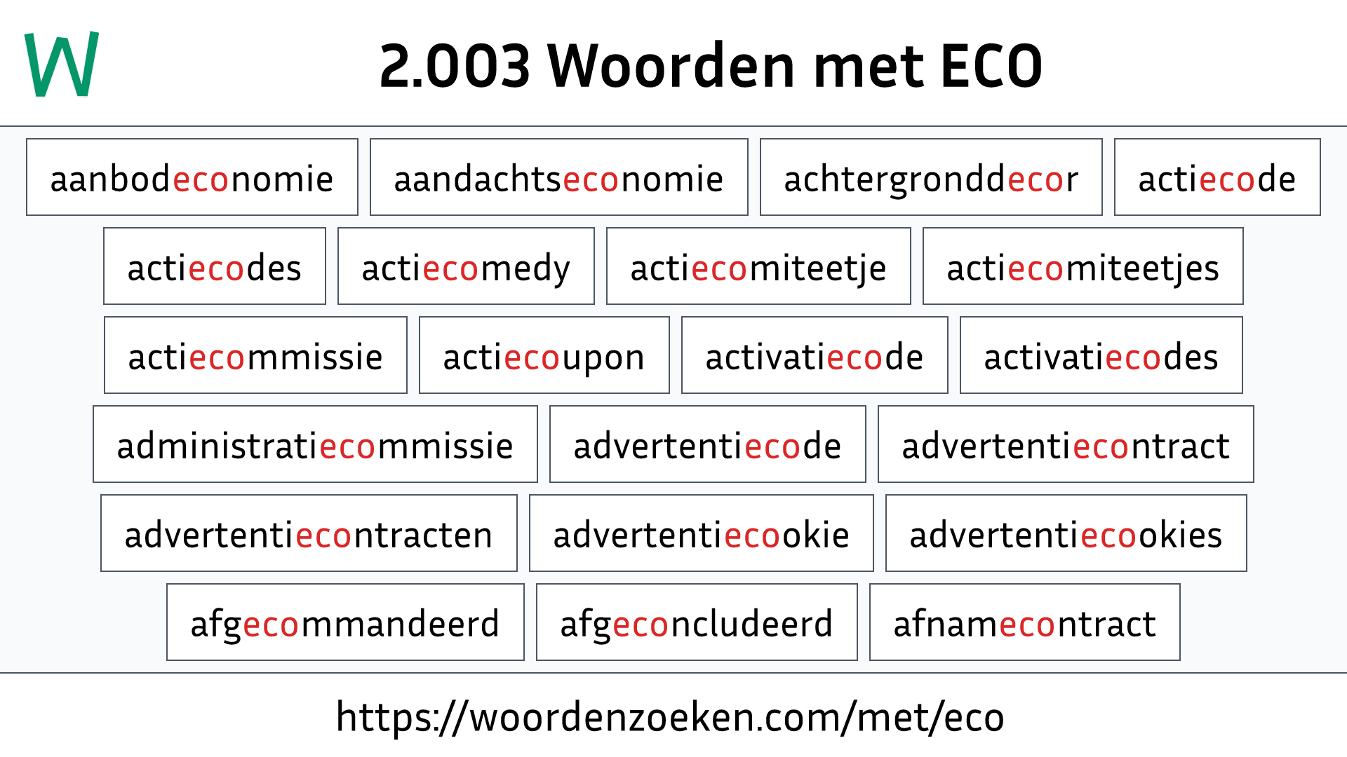 Woorden met ECO